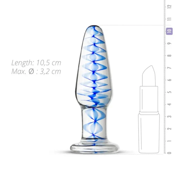 Стеклянная анальная пробка с внутренней спиралью Gildo Glass Buttplug No.