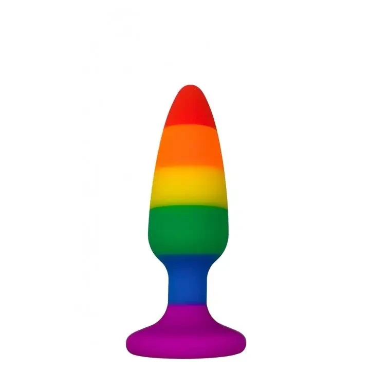 Силіконова анальна пробка Wooomy Hiperloo Silicone Rainbow Plug