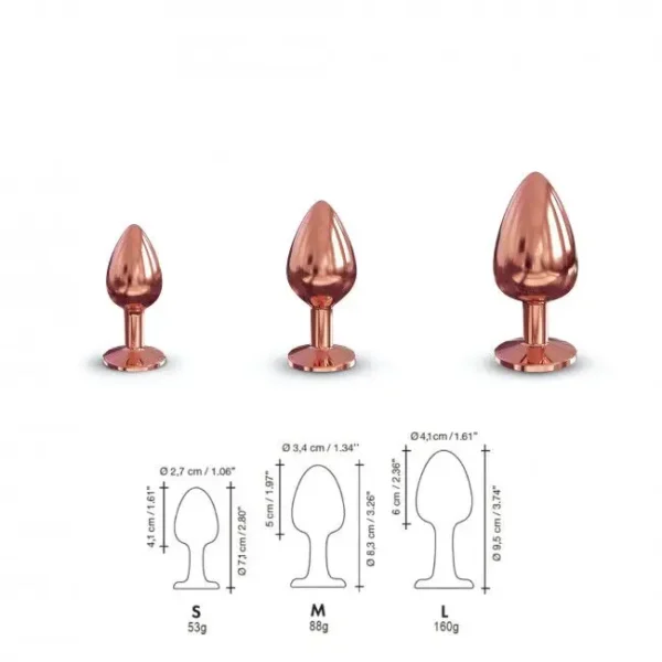 Металева анальна пробка із прикрасою у вигляді кристалу Dorcel – Diamond Plug Rose Gold