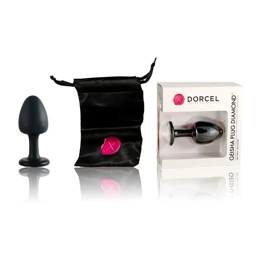 Анальна пробка Dorcel Geisha Plug Diamond з кулькою всередині, білий кристал