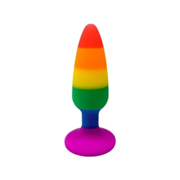 Силіконова анальна пробка Wooomy Hiperloo Silicone Rainbow Plug