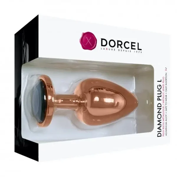 Металева анальна пробка із прикрасою у вигляді кристалу Dorcel – Diamond Plug Rose Gold