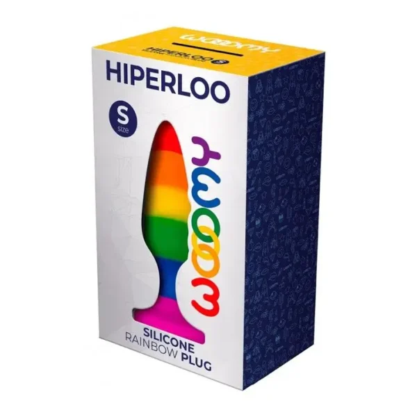 Силіконова анальна пробка Wooomy Hiperloo Silicone Rainbow Plug