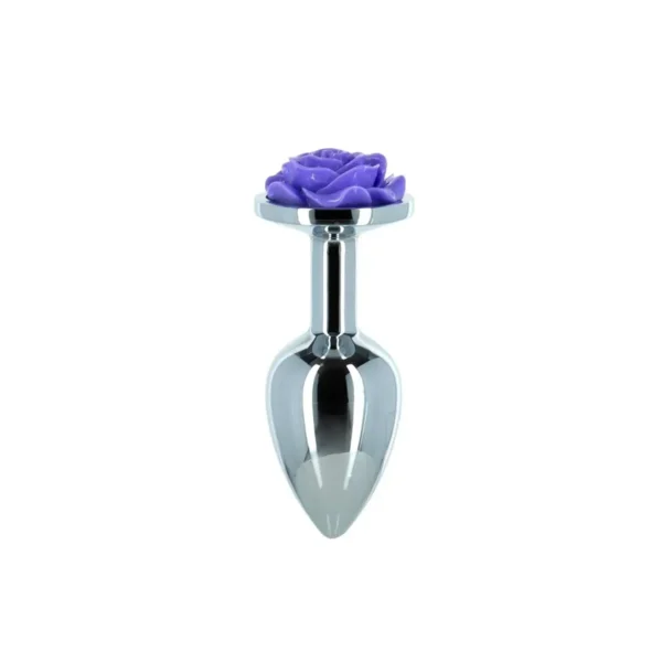Металева анальна пробка Lux Active з трояндою – Rose Anal Plug – Purple