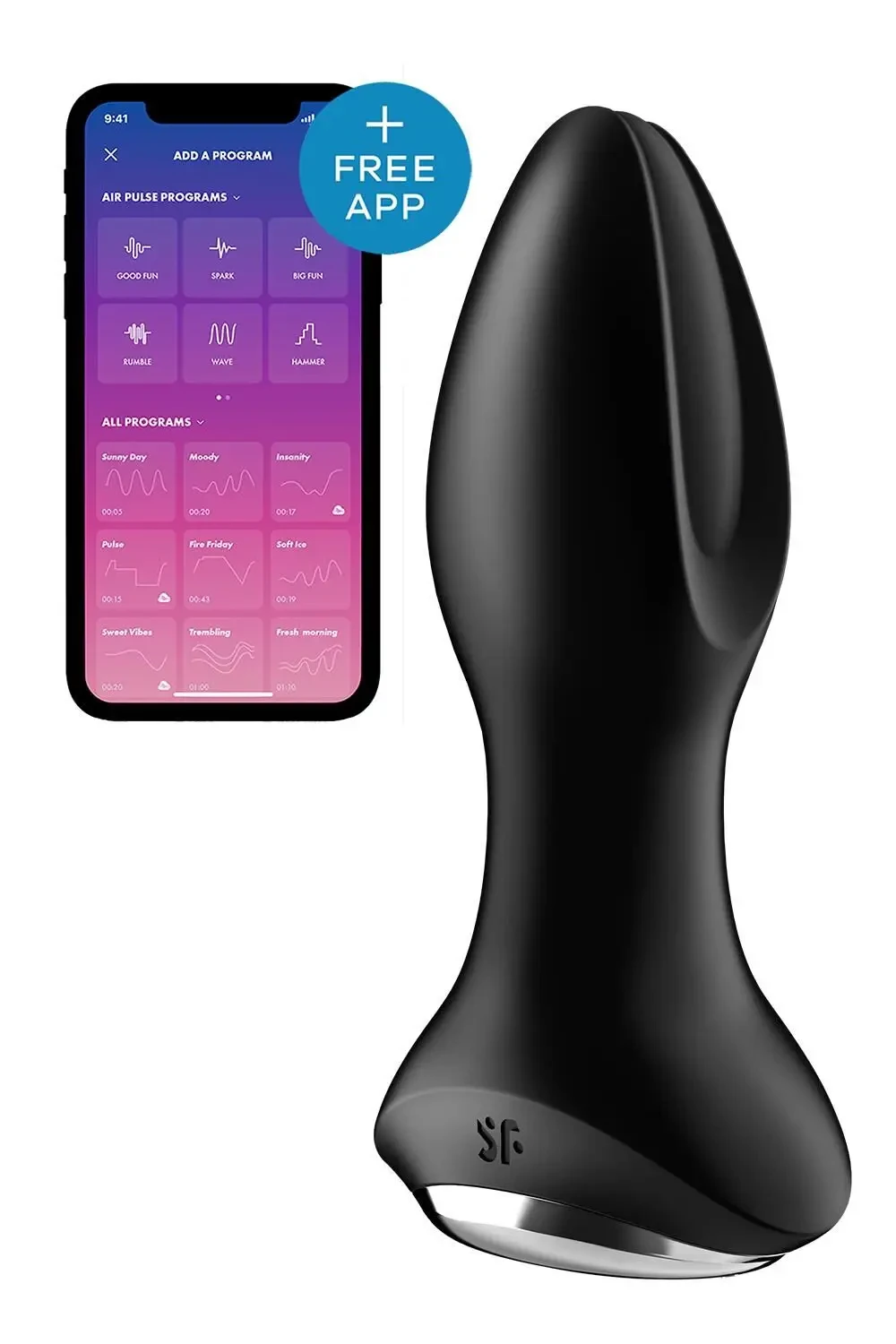 Анальна смарт вібропробка із перлинним масажем Satisfyer Rotator Plug 2+