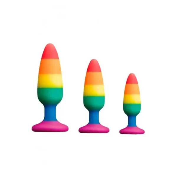 Силіконова анальна пробка Wooomy Hiperloo Silicone Rainbow Plug