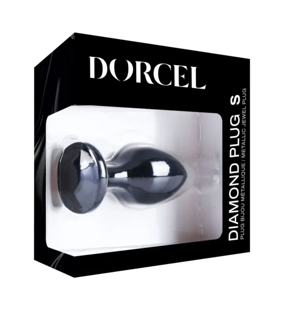 Металева анальна пробка з кристалом Dorcel Diamond Plug Black