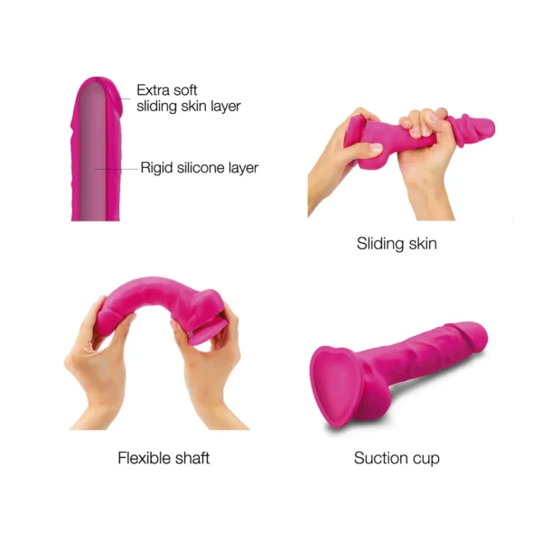 Реалістичний фалоімітатор Strap-On-Me Sliding Skin Realistic Dildo Fuchsia