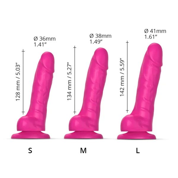 Реалістичний фалоімітатор Strap-On-Me Sliding Skin Realistic Dildo Fuchsia