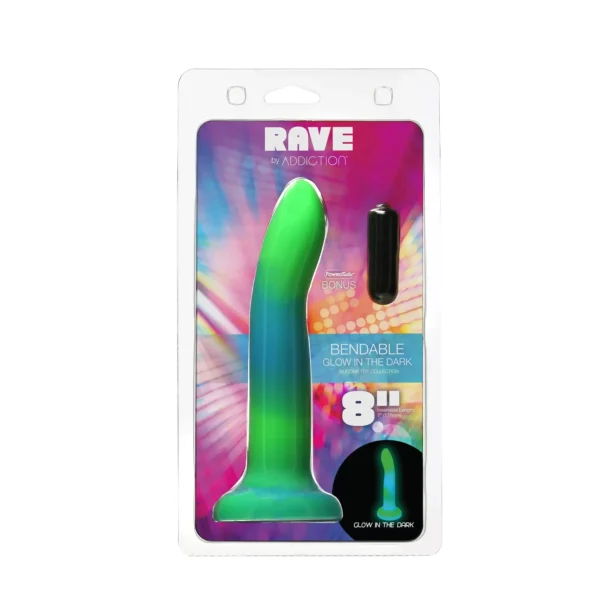 Фалоімітатор ADDICTION Rave Glow in the Dark Dildo (світиться в темряві)