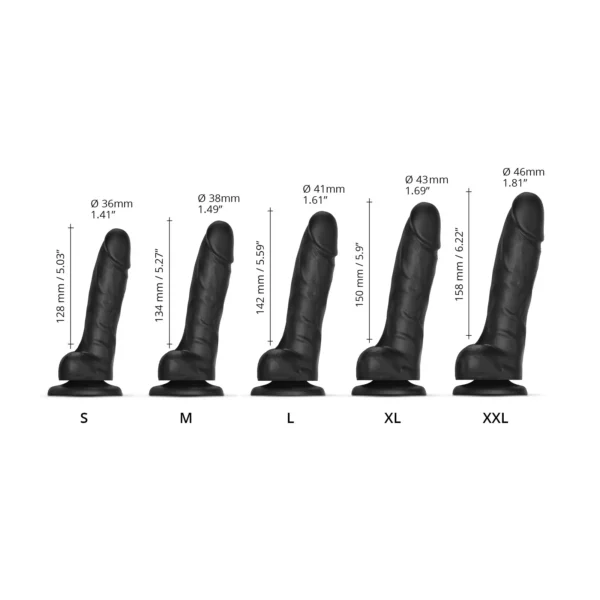 Реалістичний фалоімітатор Strap-On-Me Sliding Skin Realistic Dildo Black