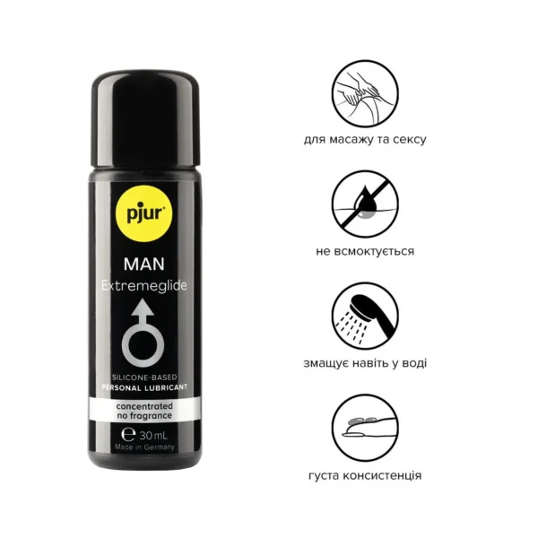 Густа силіконова змазка pjur MAN Premium Extremeglide 30 мл із тривалим ефектом, економна