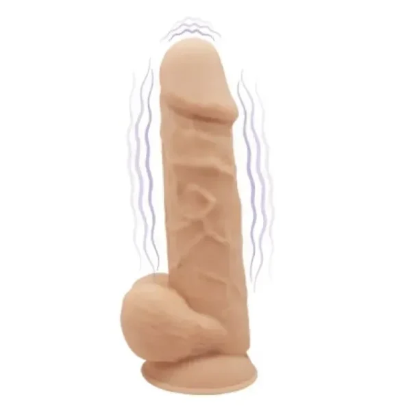 Фалоімітатор з вібрацією SilexD Norman Vibro Flesh двошаровий, діаметр 5 см
