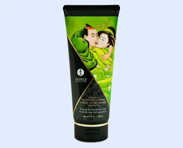 Їстівний масажний крем Shunga груша і зелений чай 200 ml